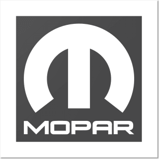 White Mopar Logo Posters and Art